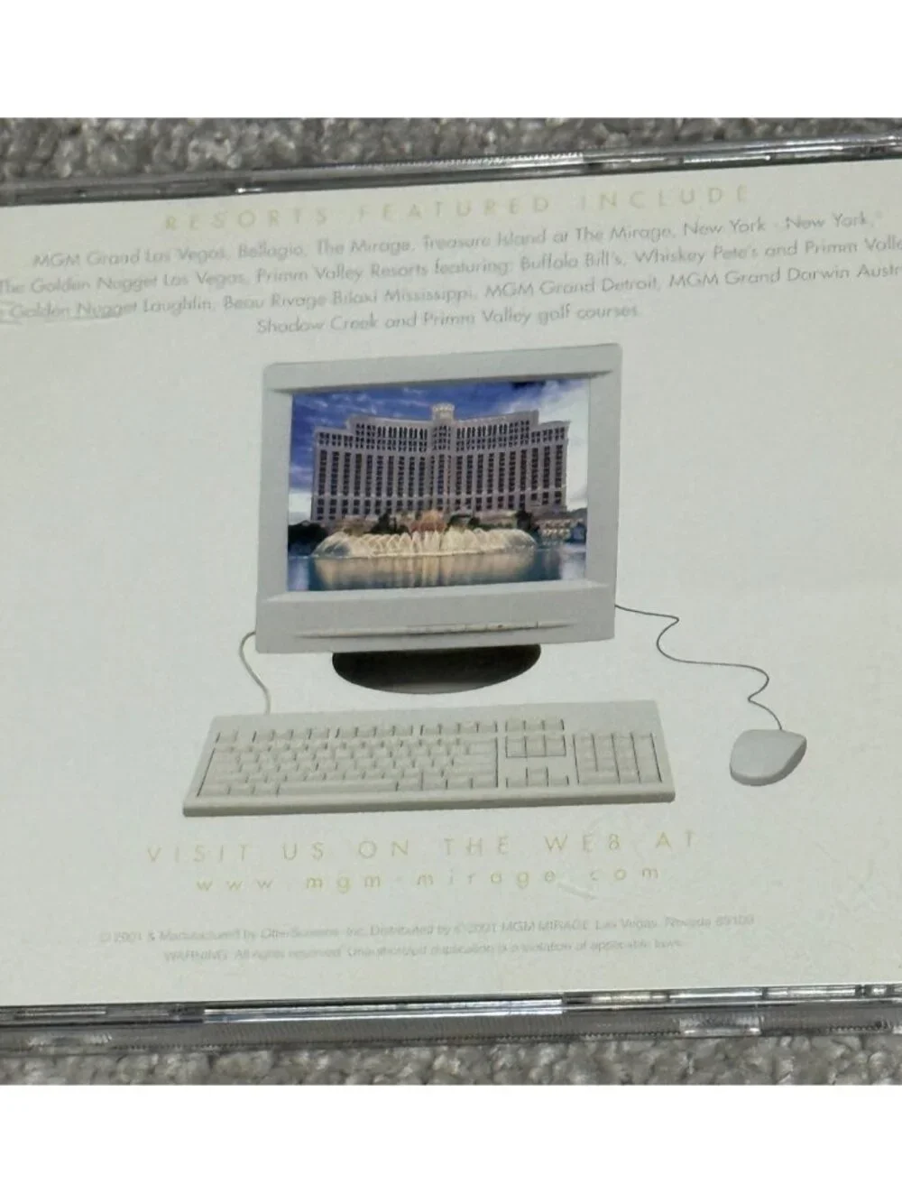 MGM Mirage Screensaver Windows PC Software (2001) Grand Bellagio Treasure Island